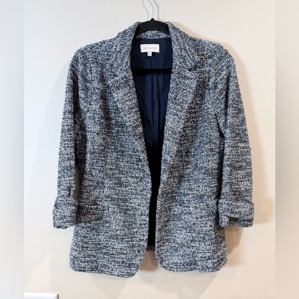 🔥Skies Are Blue Women's Gray Tweed Jacket Size M EUC🔥
